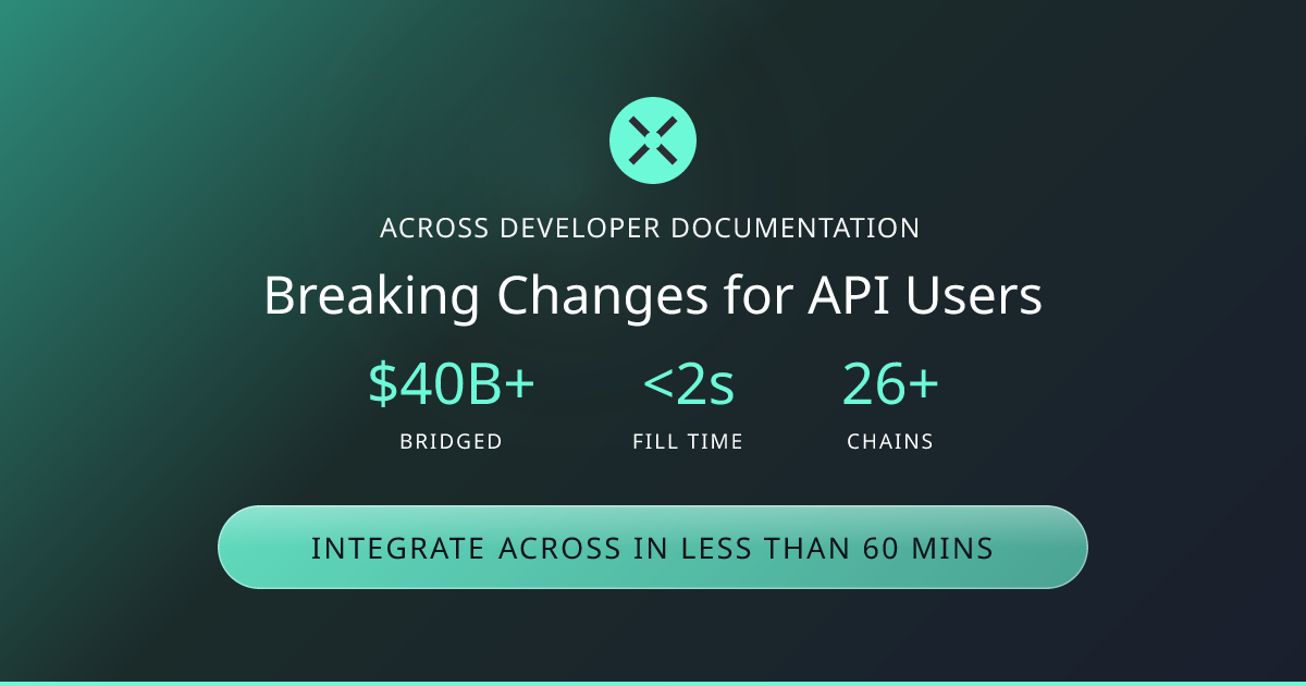 Breaking Changes for API Users | Across Docs